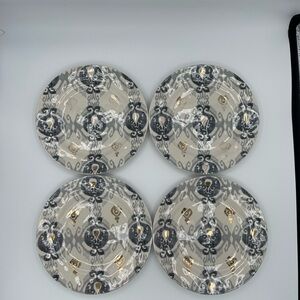 Anthropologie Tanja gray Ikat side plates set of 4